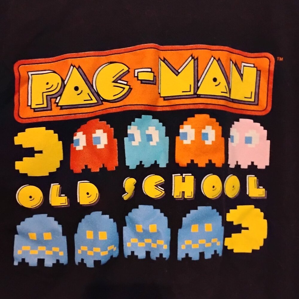 Men's Black XL Pac-Man Old School Video Game Graphic T-Shirt